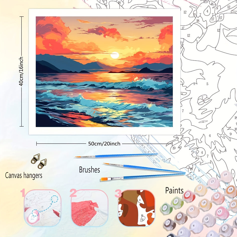 Seaside Sunset DIY Painting By Numbers Kit - Cyprus