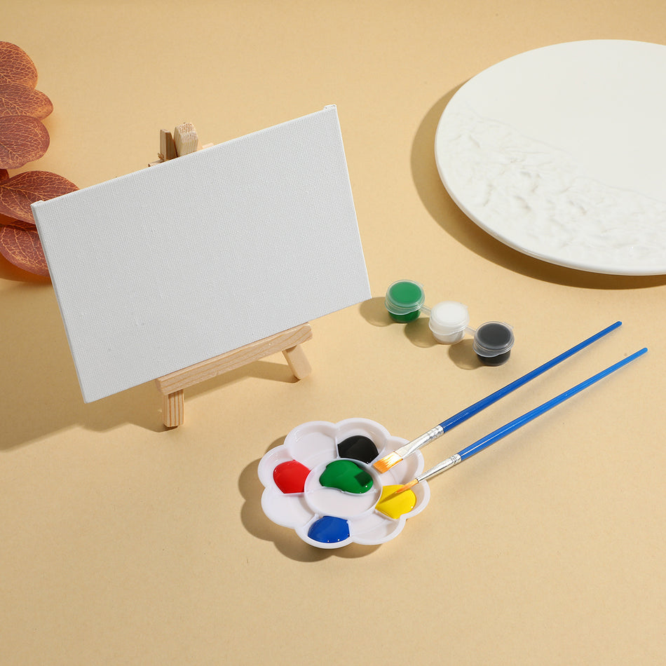 Create beautiful artworks with the Canvas & Easel Set + Paint Brushes, Paints & Palette - Cyprus