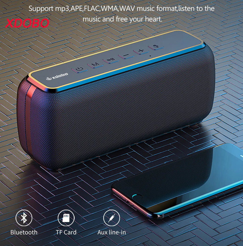 🟠 XDOBO X8 60W Portable Speakers Bass Subwoofer Wireless Waterproof TWS 6600mAh Power Bank Function Suporrt USB/TF/AUX