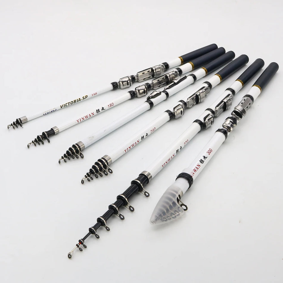 Fishing Rod Feeder Carbon Fiber Spinning with Ultralight Travel Boat Rock Reel Seat Combo 3M 2.7M 2.4M 2.1M 1.8M 1.5M Pesca