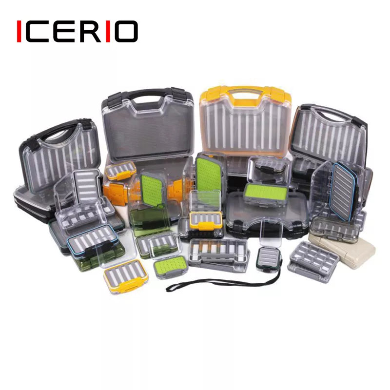 🟠 ICERIO Fly Fishing Tackle Box Waterproof Double Side Bait Lure Flies Nymph Hooks Storage Boxes Carp Fly Fishing Accessories