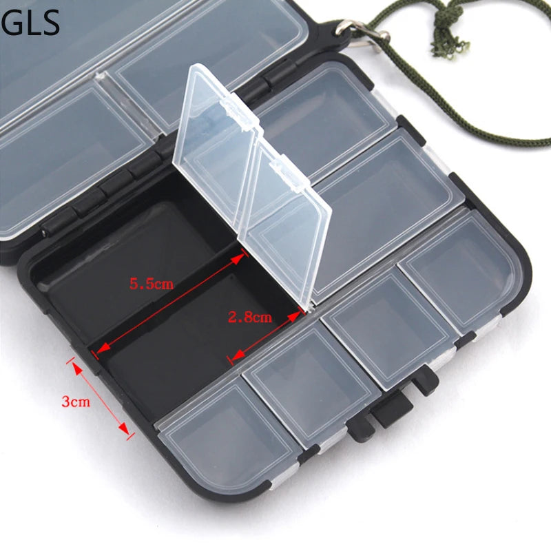 1Pcs Exquisite 12*9*3.5CM Storage Box High-quality ABS Plastic Fishing Box Double-layer Design Fishing Tackle