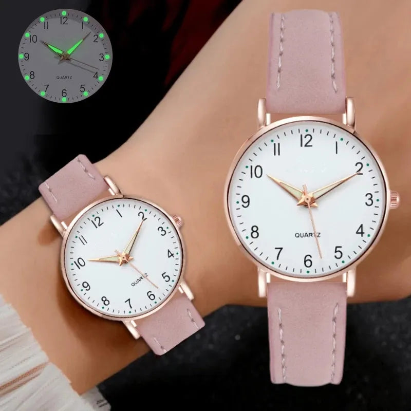 🟠 Luxury Watches For Women Diamond-studded Luminous Retro Female Watch Ladies Belt Back Light Quartz Wristwatches Montre Femme