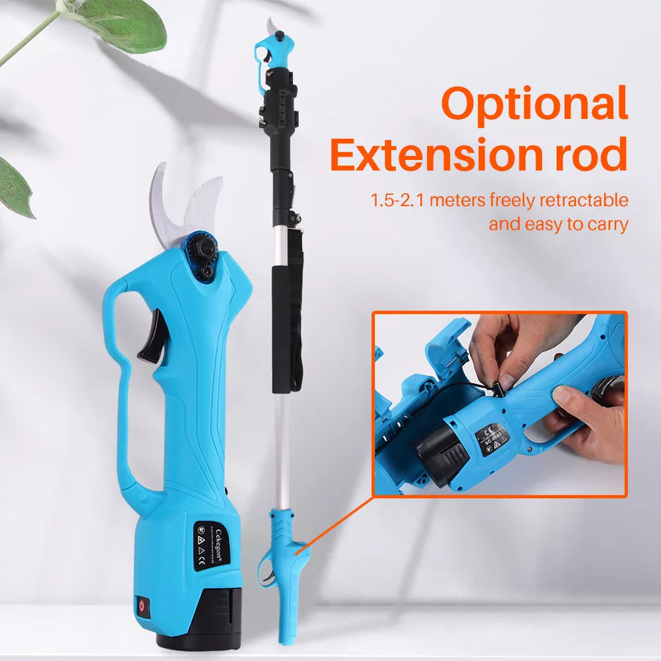 🟠 28mm 16.8V Electric Pruning Scissors Cordless Electric Pruning Shears Pruners Branch Cutter with Extension Pole Pruner