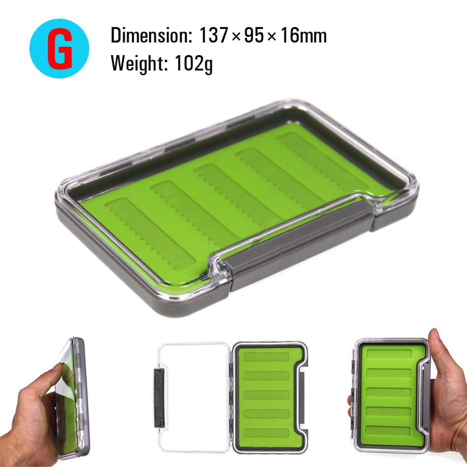 ICERIO Fly Fishing Tackle Box Waterproof Double Side Bait Lure Flies Nymph Hooks Storage Boxes Carp Fly Fishing Accessories