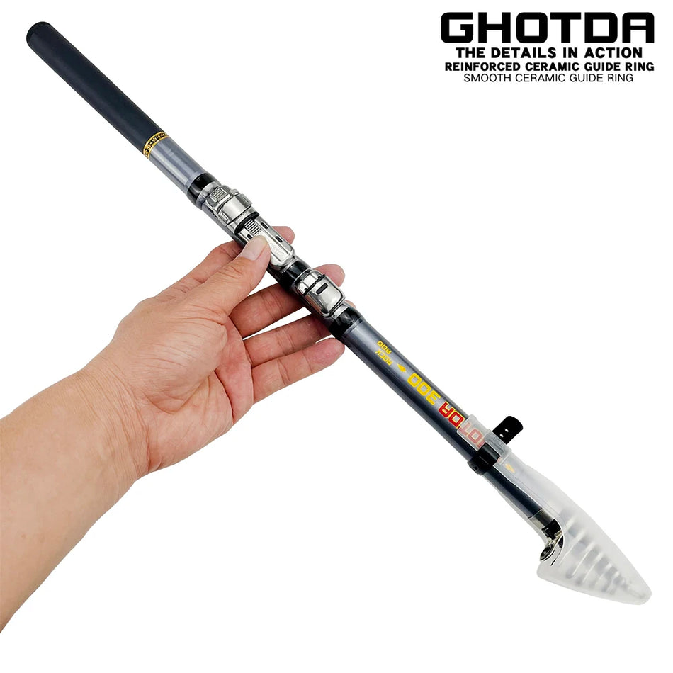 Fishing Rod Ultra-light 1.5-3.0m Rock Telescopic Carbon Fiber Portable Mini Spinning Rod