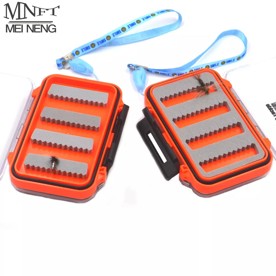 MNFT 1Pcs Double Side Fly Trout Fishing Pocket Boxs Waterproof Assorted Nymphs Holds Flies Fishing Fly Box with Slit Foam Inside