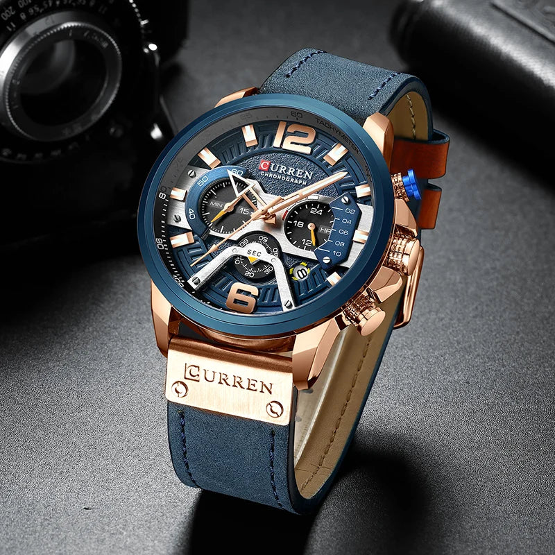 🟠 CURREN Luxury Brand Men Analog Leather Sports Watches Men's Army Military Watch Male Date Quartz Clock Relogio Masculino 2021