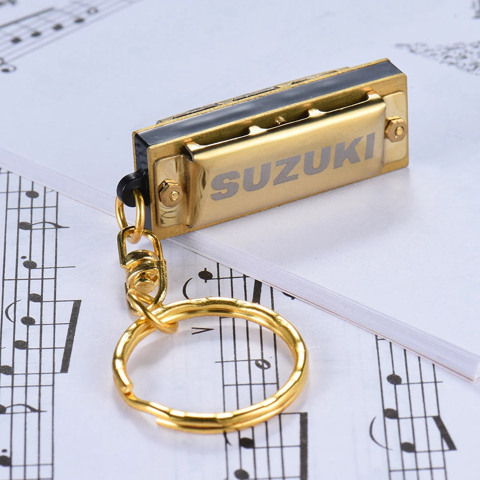 Harmonica Mini 5 Holes 10 Tone Harmonica Keychain Key of C Golden Protable Harmonica Music In Stock Fast Shipping Wholesale!