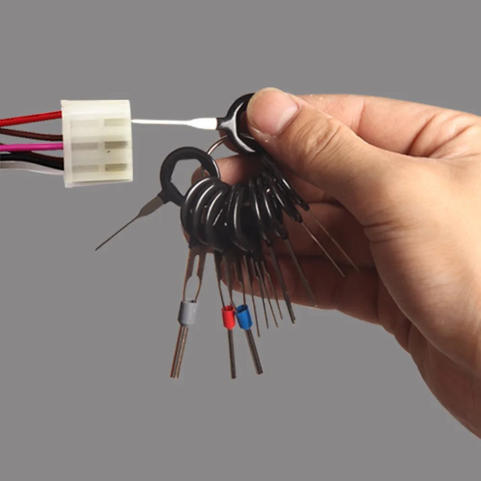 11-Pcs Automotive Plug Terminal Removal Car Mechanical Testers Key Pin Connectors Extractor Tools Kit Needle Retractor Set