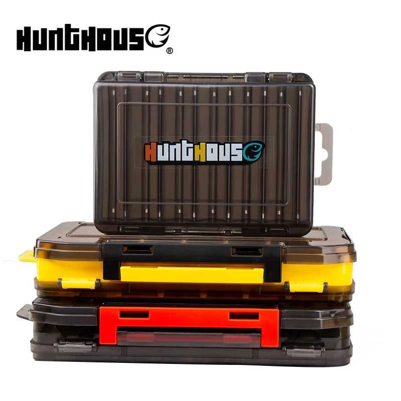 🟠 Hunthouse fishing box 14/19/27 compartments Double Layer High Strength Fishing Accessories lure Boxes storage Double