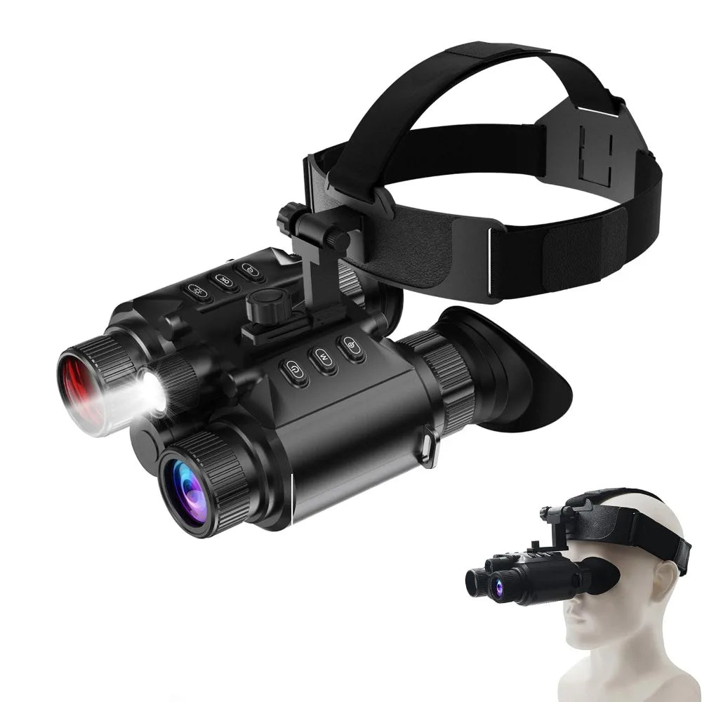 Night Vision Goggles With 4K Video & 8X Zoom – 5000mAH Battery, Infrared, Waterproof For Hunting & Surveillance
