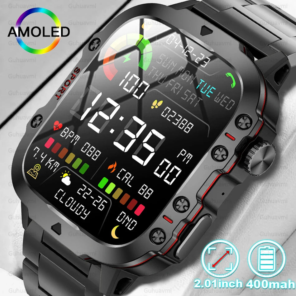 🟠 2024 Outdoor Military 3ATM Waterproof Smart Watch Men 420mAh Battery Heart Rate Sports Fitness Watches Bluetooth Call Smartwatch