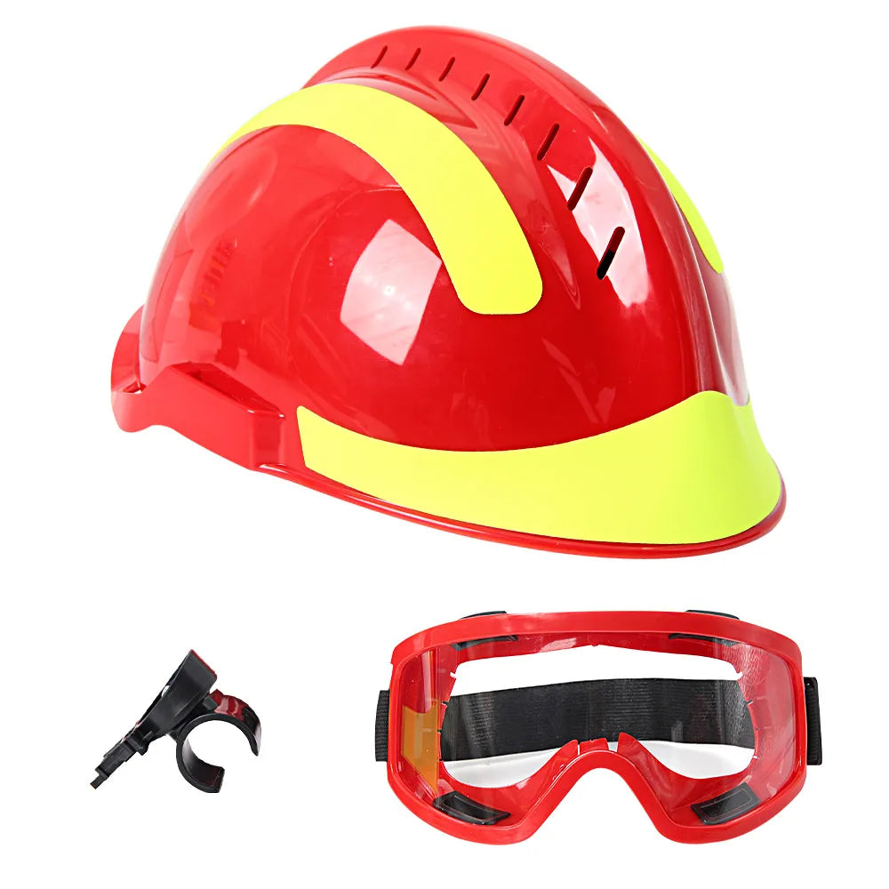 Outdoor Fire Rescue Helmet With Flashlight - Thickened ABS Safety Helmet For Construction, Earthquake Rescue, Civil Use