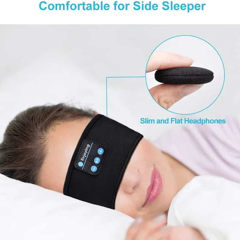 🟠 Wireless Headphones Fone Bluetooth Earphones Sports Fitness Sleeping Headband Elastic Music Eye Mask Wireless Bluetooth Headset
