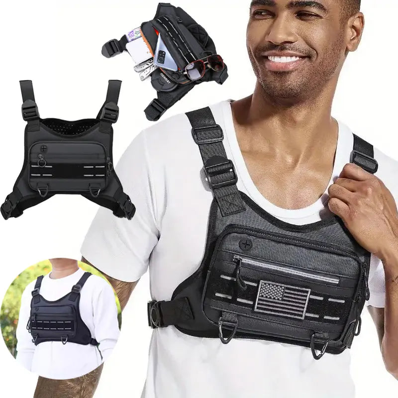 Sac De Poitrine Running Ajustable - Porte Téléphone, Léger, Pour Jogging, Randonnée, Vélo