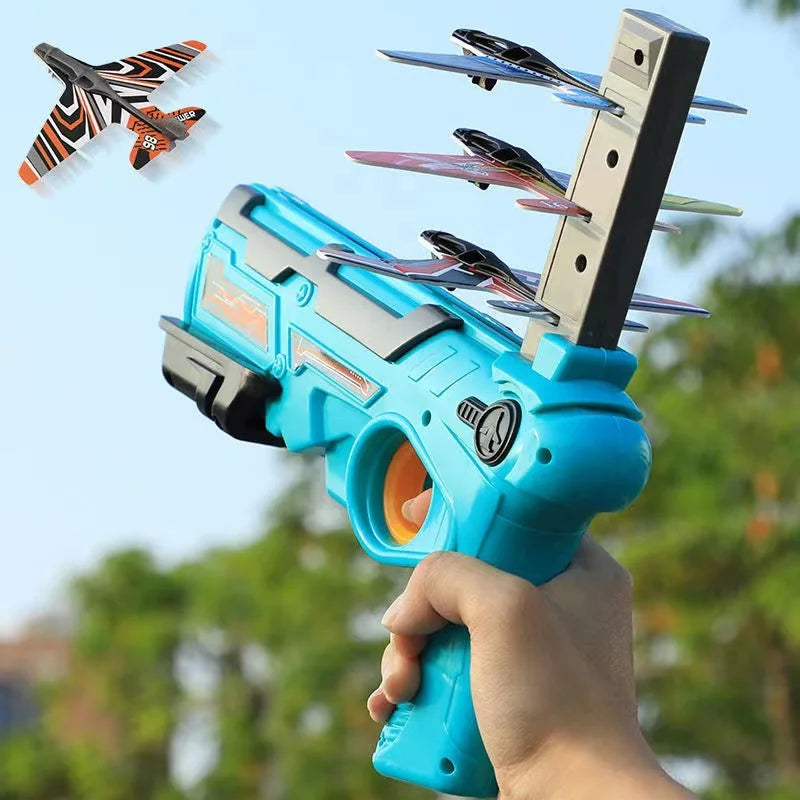 🟠 Children's Toys Airplane Launcher Children's Fun Foam Airplane Outdoor Parent-child Interaction Toy Boy Sports Flying Toy Gift