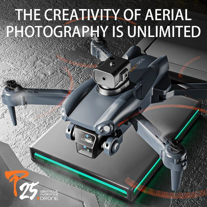 🟠 KBDFA P25 Drone 4K 8K HD Camera Aerial Photography Foldable RC Quadcopter Obstacle Avoidance Mini UAV Remote Control Toys