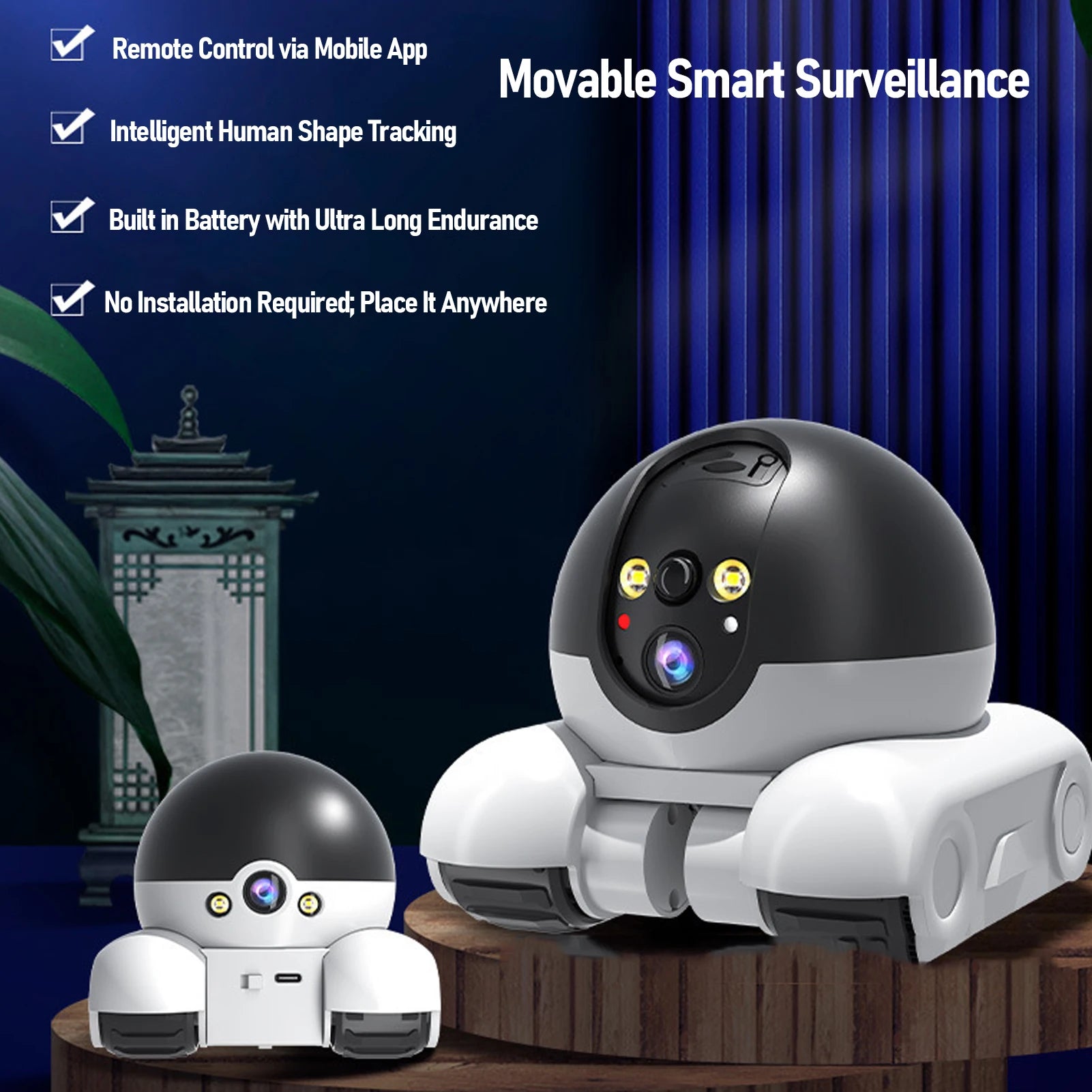 VIM TAG 360° WLAN huisdiercamera met app, 2 MP camerabewaking binnen