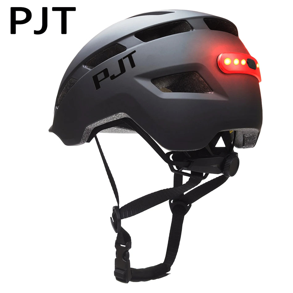 PJT New USB Rechargeable Tail light Cycling Helmet In-Mold Mountain Road Bicycle Bike Helmet Sports Safe Hat MTB Cycling Helmet