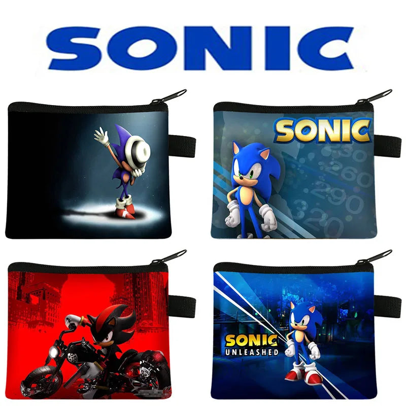 New Sonic The Hedgehog Children Coin Purse Dark Wind Wallet Portable Card Bag Key Storage Bags Holiday Gifts For Boys