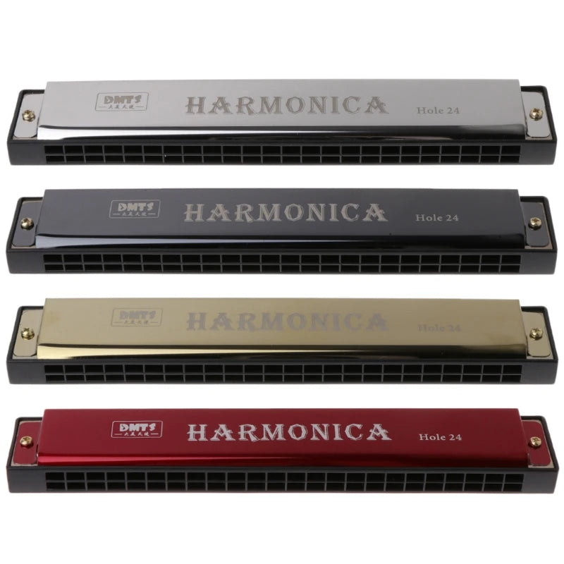 Professional 24 Hole Harmonica Mouth Metal Organ Beginners Musical Instruments Harmonica  Harp  Harmonium  Blues Clues Harmonica