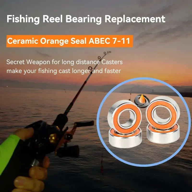 10PCS Stainless Steel Hybrid Ceramic Bearings for Fishing Reels