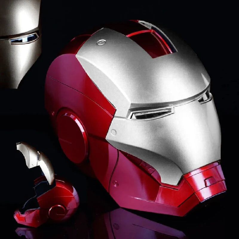 iron man helmet auto open Iron Man helmet MK Jarvis wearable automatic opening and closing hood, deformable luminous hood, mechanical arm toy – InterCyprus Trading Ltd