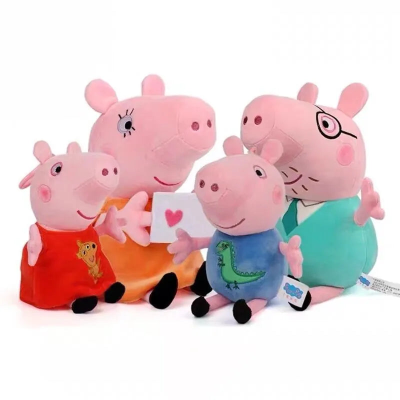 30cm/11.8in Peppa Pig George Dad Mom Cartoon Plush Stuffed Doll Gift Toy Pig Home Room Decoration Kids Toy Birthday  Gift