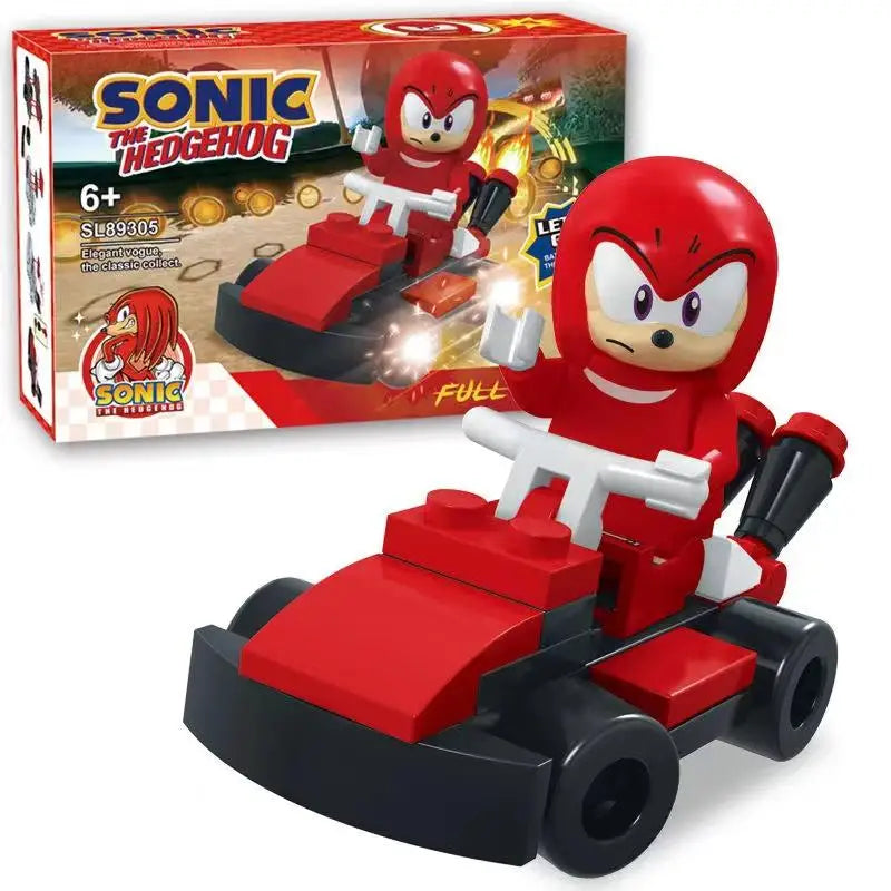 🟠 Sonic The Hedgehog Cycle Racing Building Blocks Model Set Small Particles Anime Cartoon Assemble Bricks Educational Games Toys