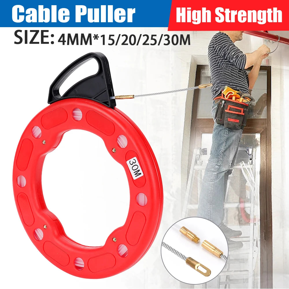 Fiberglass Fish Tape Reel 15 20 25 30M Non Conductive Cable Tool Pro – InterCyprus Trading Ltd
