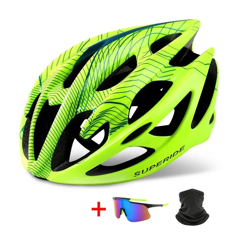 SUPERIDE Outdoor Road Bike Mountain Bike Helmet with Rearlight Ultralight DH MTB Bicycle Helmet Sports Riding Cycling Helmet
