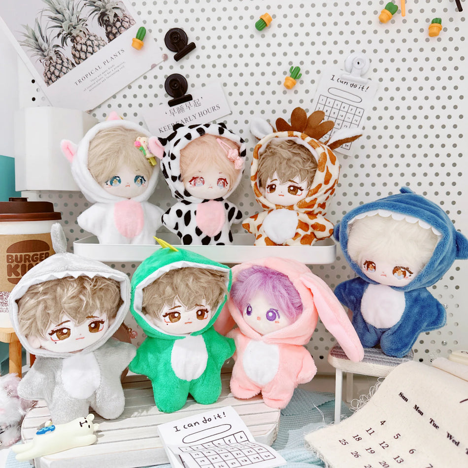 10cm Kawaii Animals Unicorn Bunny Coat Suit Mini Idol Soft Cotton Doll DIY Clothes Accessory for Girls Fans Collection Gifts
