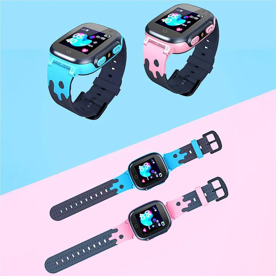 🟠 S1 2G Kids Smart Watch Phone Game Voice Chat SOS LBS Location Voice Chat Call Children Smartwatch for kids Clock