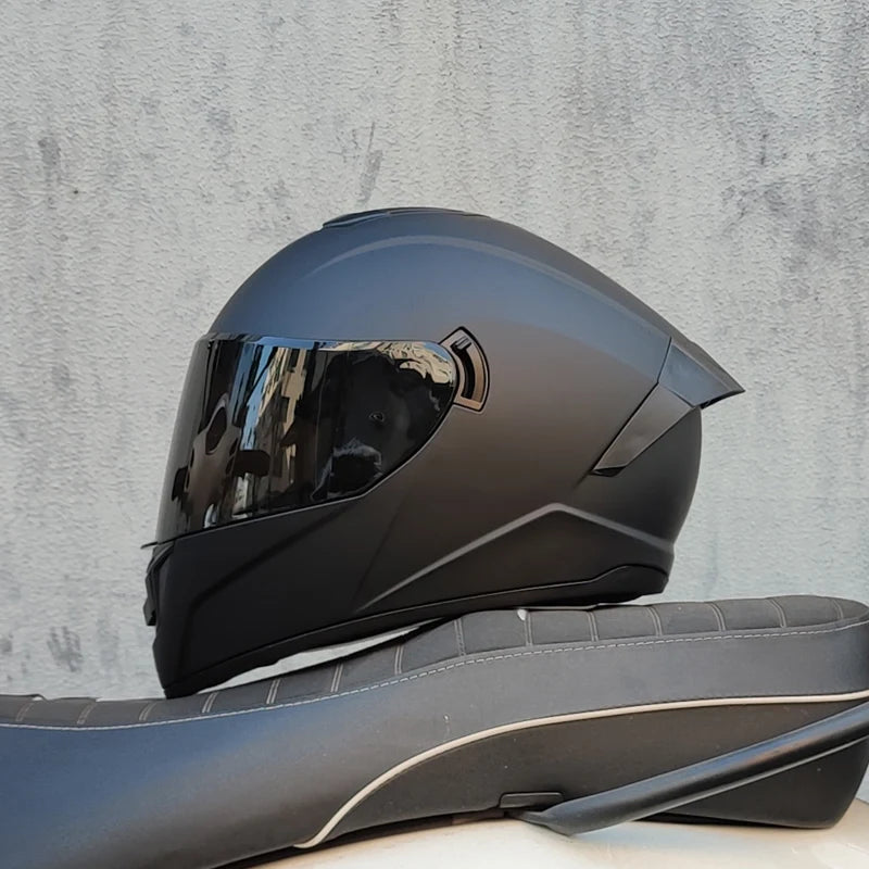 Casco Integrale 917-OG Per Moto - Visiera Parasole E Visiera Trasparente Antiappannamento, Omologato ECE 22.05, Taglia L (59-60cm) - 5