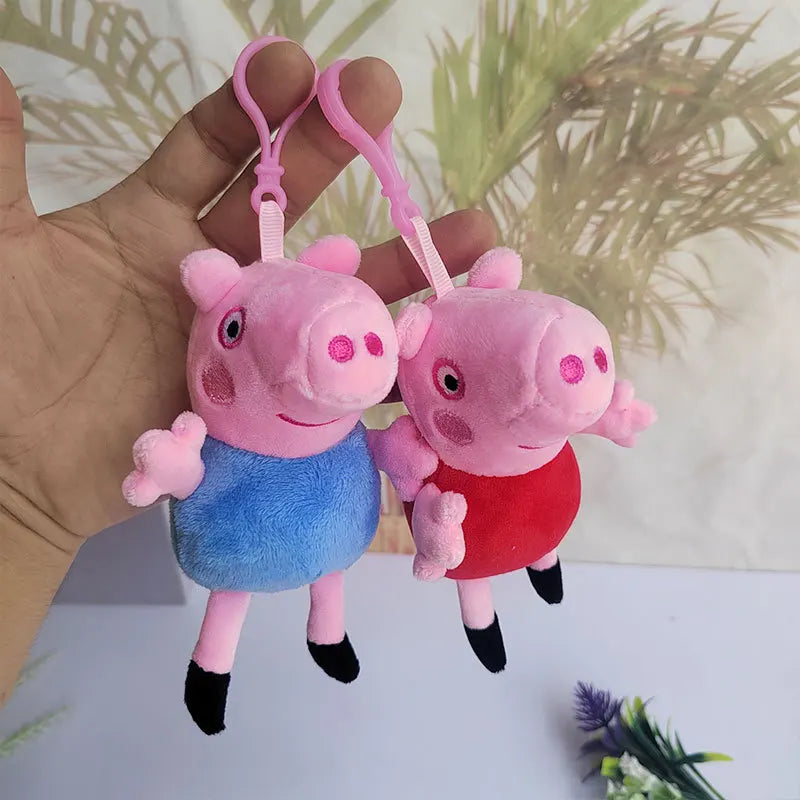 Peppa Pig George's  Key Chain Cartoon Plush Filled Doll Children's Room Decoration Birthday Toys Gifts Christmas Present
