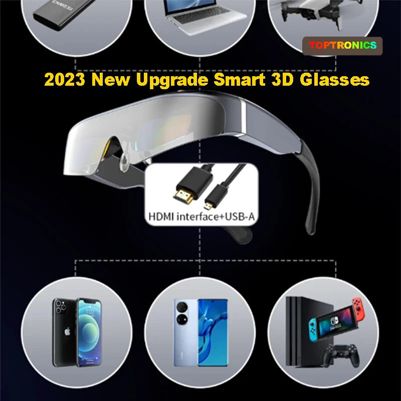 Upgrade ENMESI V20 AR Smart Glasses All-in-One 3D 4K Display Headset Steam Computer/Phone Not VR Virtual Reality Metaverse Games