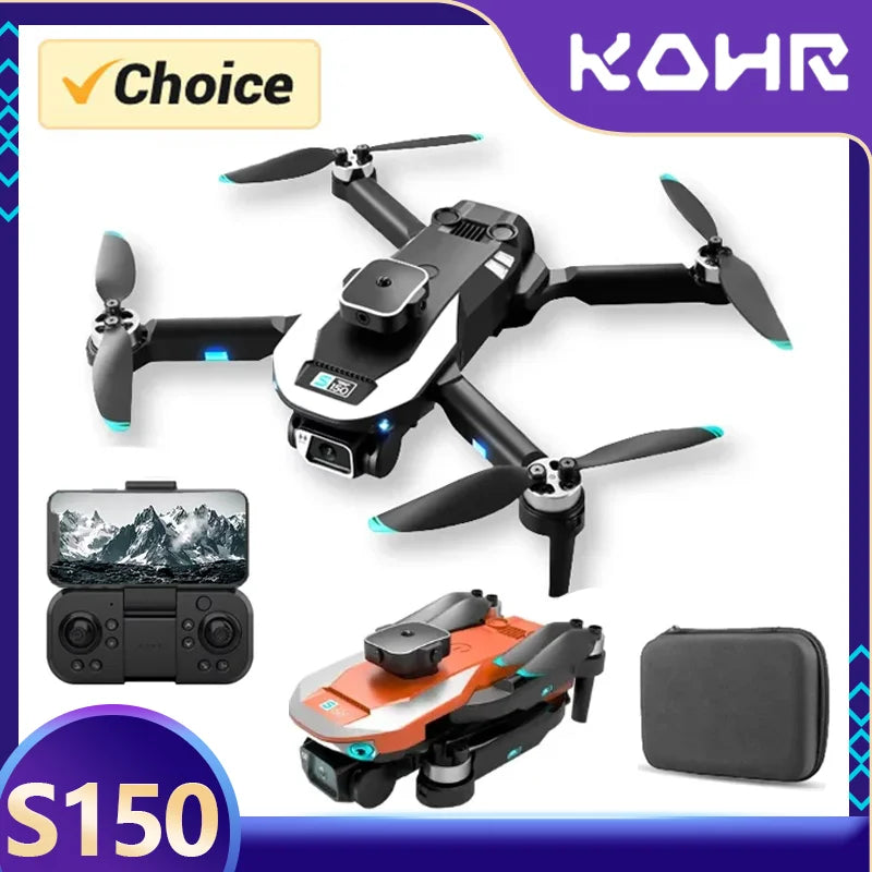 🟠 TOSR S150 Aerial Drone Optical Flow Obstacle Avoidance  8K HD Dual Camera Brushless Motor Professional Foldable Quadcopter Toys