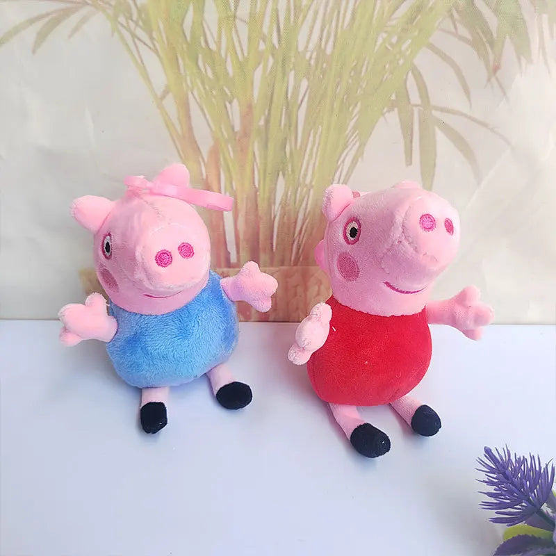 Peppa Pig George's  Key Chain Cartoon Plush Filled Doll Children's Room Decoration Birthday Toys Gifts Christmas Present