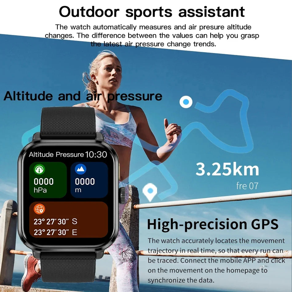 2024 New For IPhone S9 Smart Watch 1.83 Inch AMOLED HD Screen 360*360 NFC IP68 Waterproof Heart Rate Blood Sugar Smart Watch Men