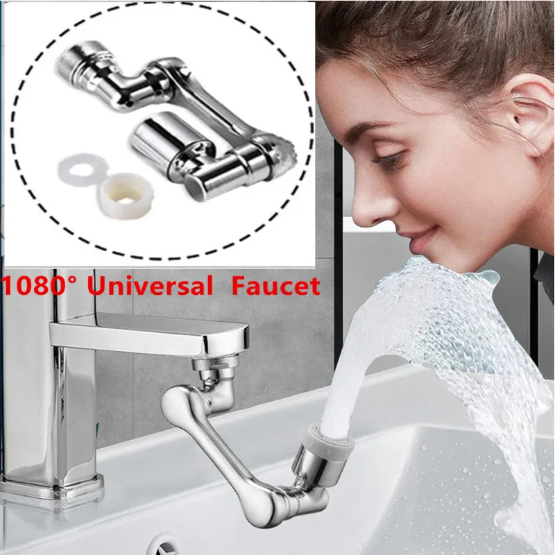Rotatable Extension Faucet Aerator 1080 Degree Swivel Robotic Arm Water Filter  Water Tap Bubbler Sink Fit bathroom accessories