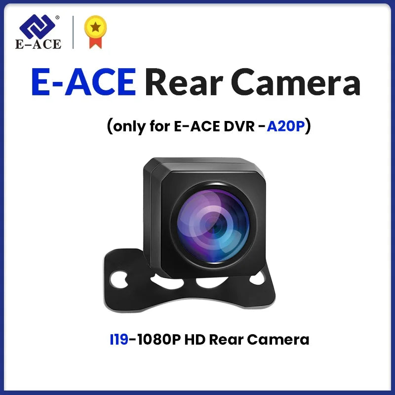 E-ACE Car Rear View Camera Waterproof 2.5MM Jack Back Reverse Camera Parking Assistance Cameras Only for E-ACE DVR Dashcam A20P