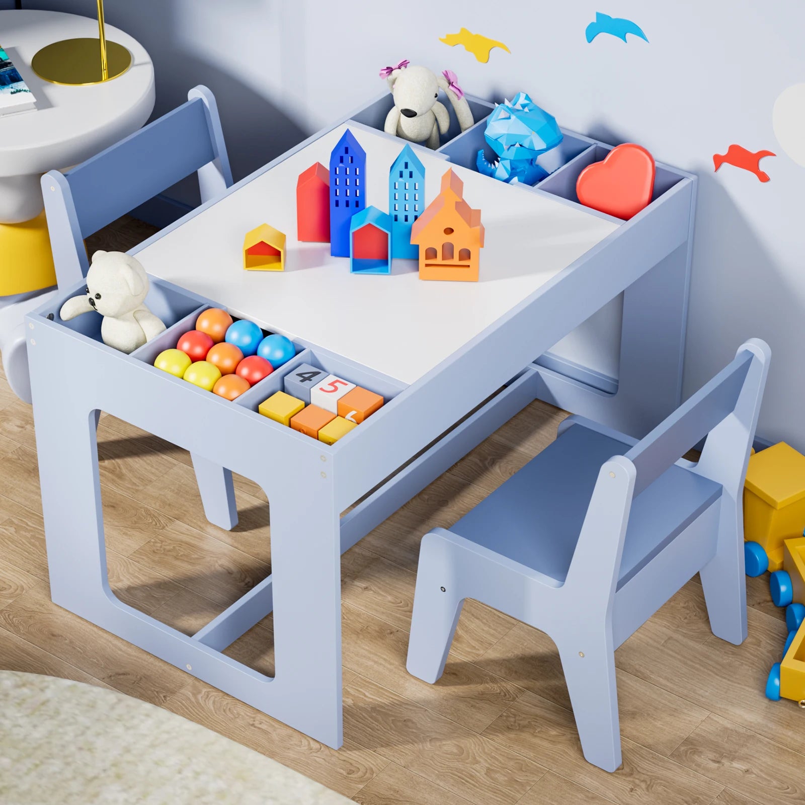 Set tavolo e sedia Montessori FUNLIO per lo svezzamento dei bambini da 1 a 3 anni