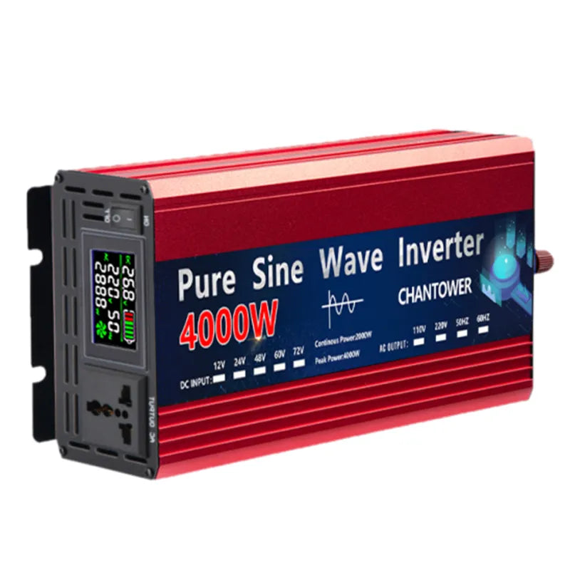 🟠 Pure Sine Wave Inverter 12V 220V 24V 110V 2000W 3000W 4000W 5000W DC To AC Portable Power Voltage Converter Car Solar Inverter