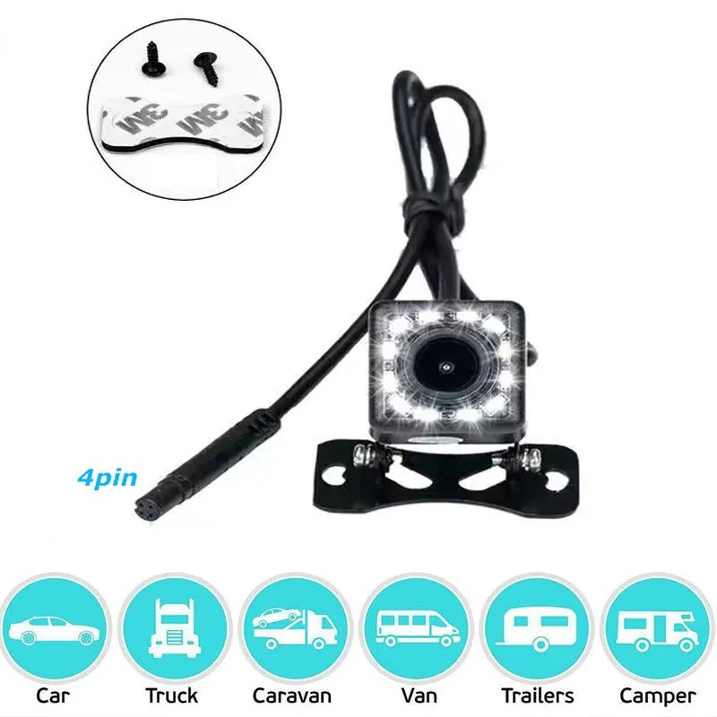 4 Pin HD Car Rear View Camera Reverse 4LED Night Vision Video Camera 170 Degree For Car Parking Camera Car Accessories