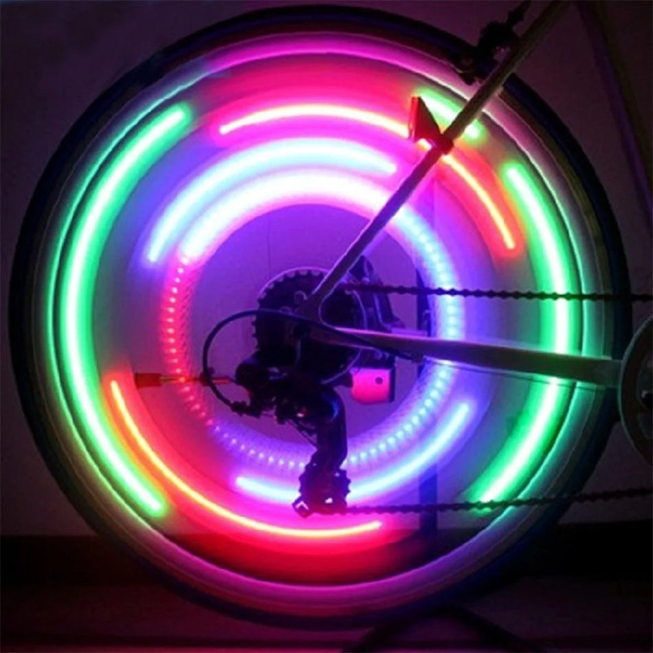Bicycle Wheel Spoke Light Mini LED Neon Bike Spoke Light 3 Lighting Mode Safety Warning Light Cycling Light Bicycle Accessories