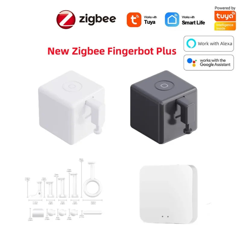 Fingerbots Plus Smarts – Pulsador Inteligente Para Interruptores Táctil, Control Por App, Voz Y Temporizador, Compatible Con Smarts Life (blanco)