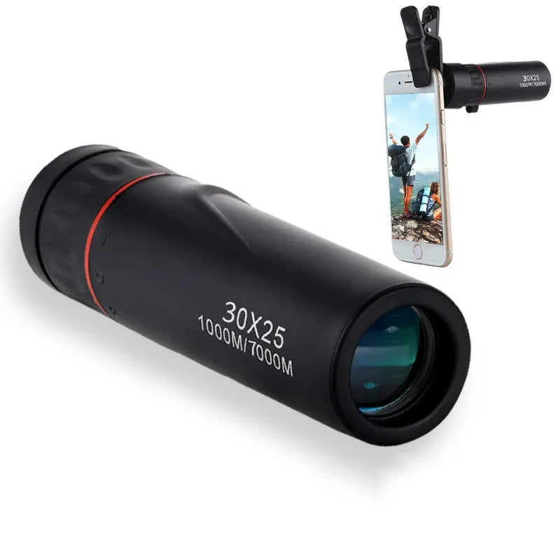 HD 30X25 Monocular Telescope Zooming Focus Green Film Binocular Optical Hunting Tourism Scope for Outdoor Hike Camping Monocular