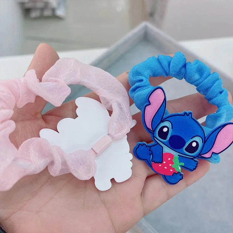 🟠 1/3pcs Disney Lilo and Stitch Hair Rope for Women Kawaii Stitch Acrylic Hairpin Rubber Band Hair Accessoires Girl Gifts