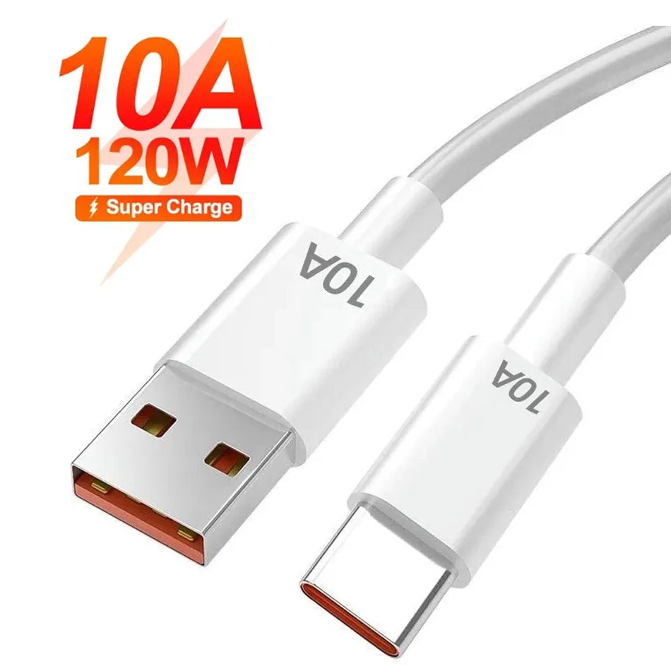 10A USB Type C Cable 120W Fast Charging Cable USB C Data Cable Mobile Phone Cables for Honor 50 Pro Huawei 0.25M/1M/1.5M/2M